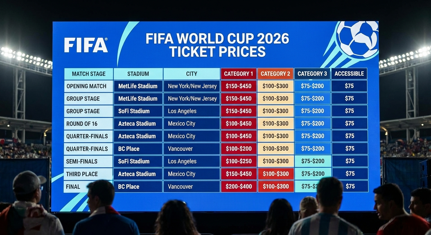 FIFA 2026 Ticket Prices: Complete Breakdown by Match & Stadium
